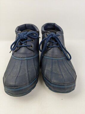 Baffin Steel Shank Lace Up Waterproof Blue Duck Boots Womens Size 8 White Tail
